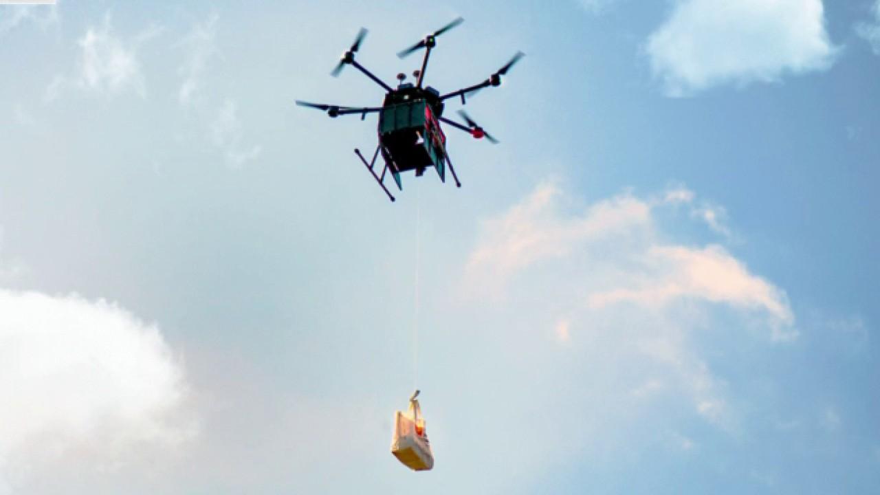 Drone delivers meals, groceries to residents