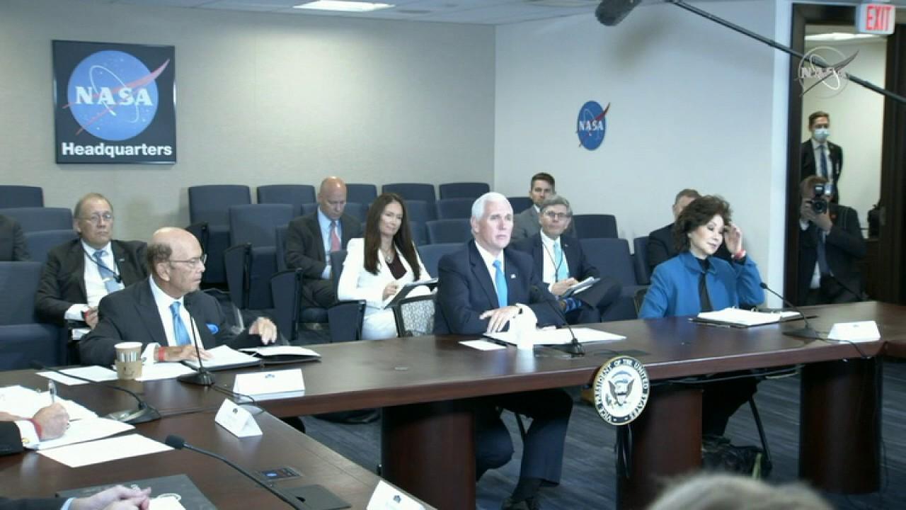 Vice President Mike Pence delivers remarks at the seventh meeting of the National Space Council at NASA headquarters and discusses the launch of Space Force.
