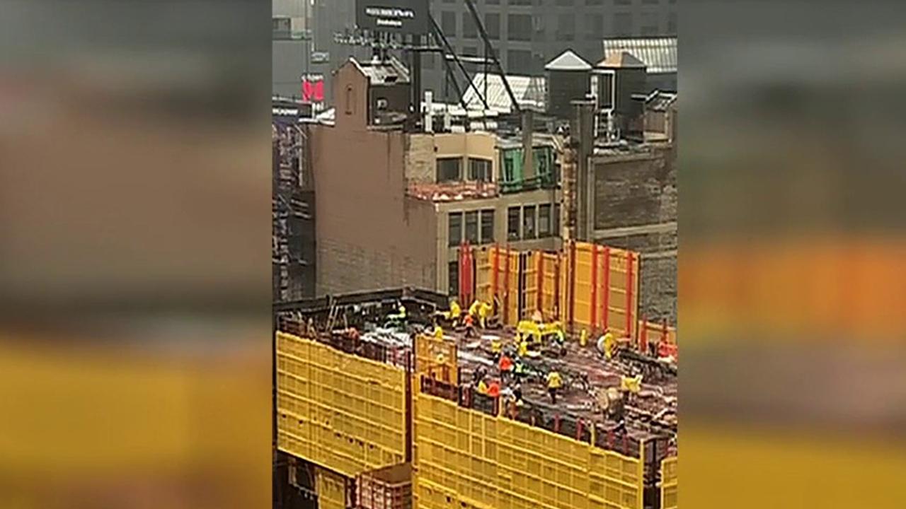 Video taken on a rooftop by FOX Business' David Asman shows construction work happening in New York City. 