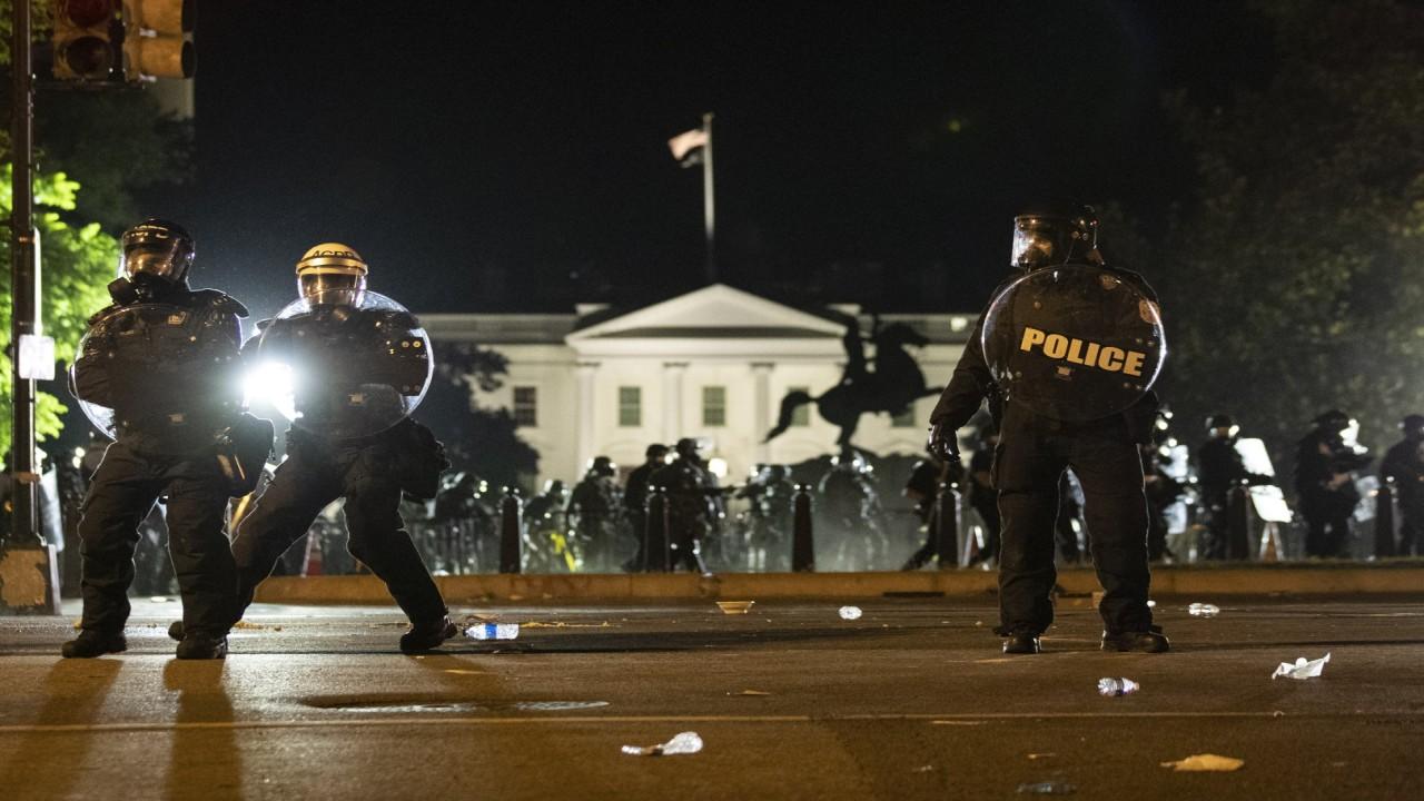 President Trump is set to meet state governors and law enforcement to strategize community safety amid George Floyd protests and riot violence.