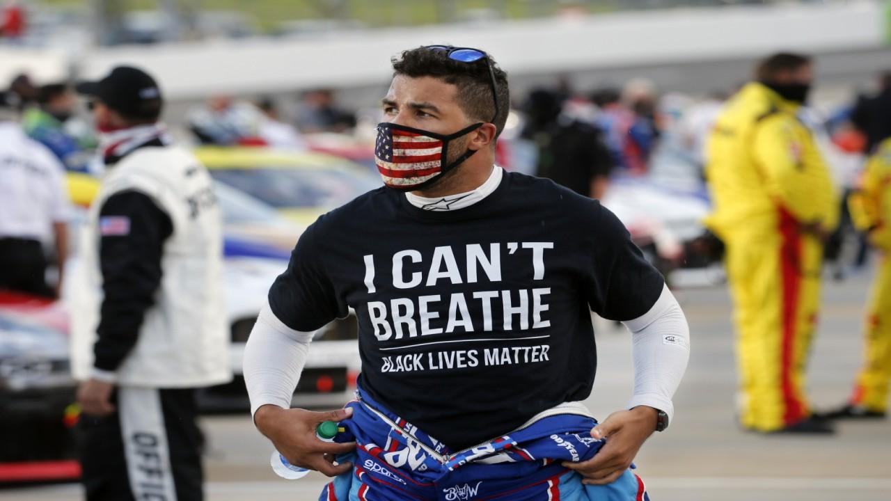 NASCAR driver Bubba Wallace discusses taking a stand against racial injustices in the sport and banning the flight of Confederate flags at events.