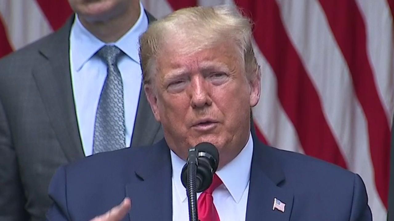 President Trump discusses positive economic recovery from coronavirus as the result of a sound foundation.