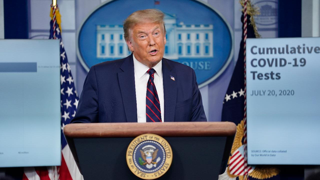 President Trump gives an update on America’s development of a coronavirus vaccine and treatments, the U.S. production of ventilators, testing, the economic impact of the virus and who is most at risk and most affected by the virus.