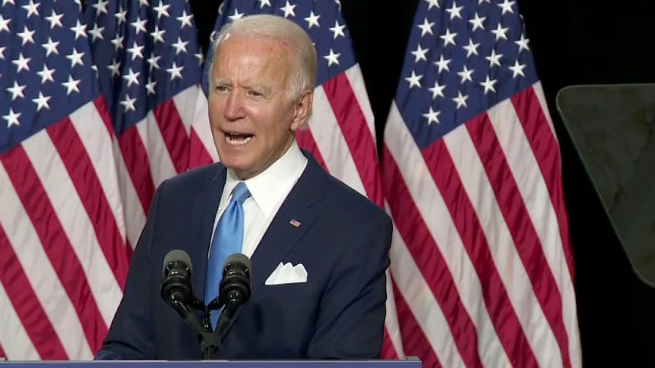 Presumptive Democratic presidential nominee Joe Biden attacks President Trump's economic record during first joint appearance with running mate Kamala Harris.
