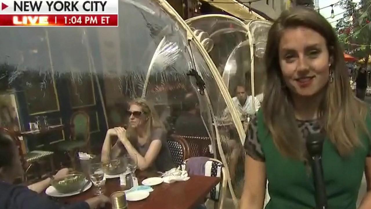 FOX Business’ Kristina Partsinevelos on New York City restaurants’ solutions for coronavirus restrictions, which include dining in a bubble. 