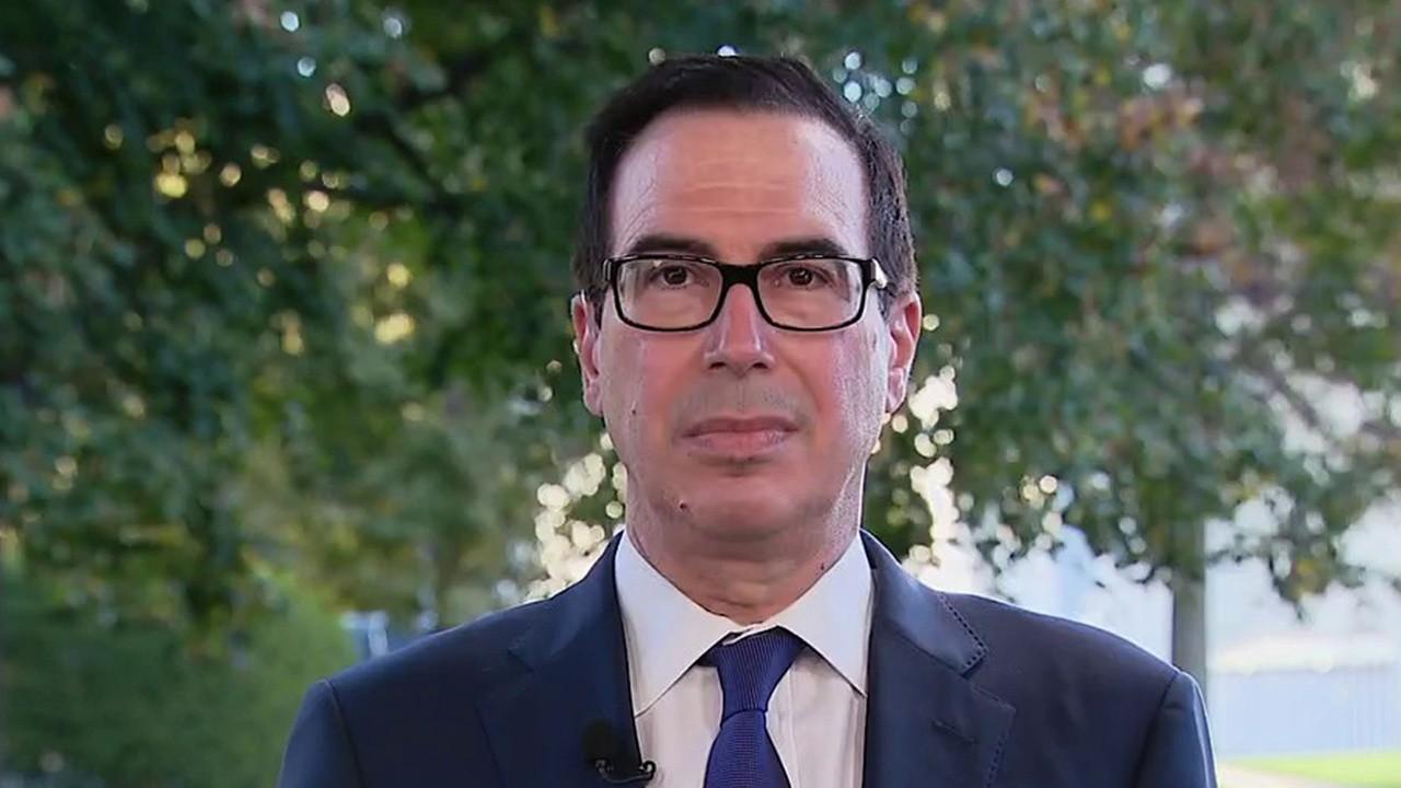 Treasury Secretary Steven Mnuchin says he suspects Democrats don’t want to give President Trump a stimulus win right before the election. 