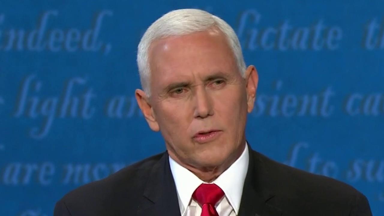 Mike Pence addresses the Biden-Harris tax plan during the vice presidential debate.