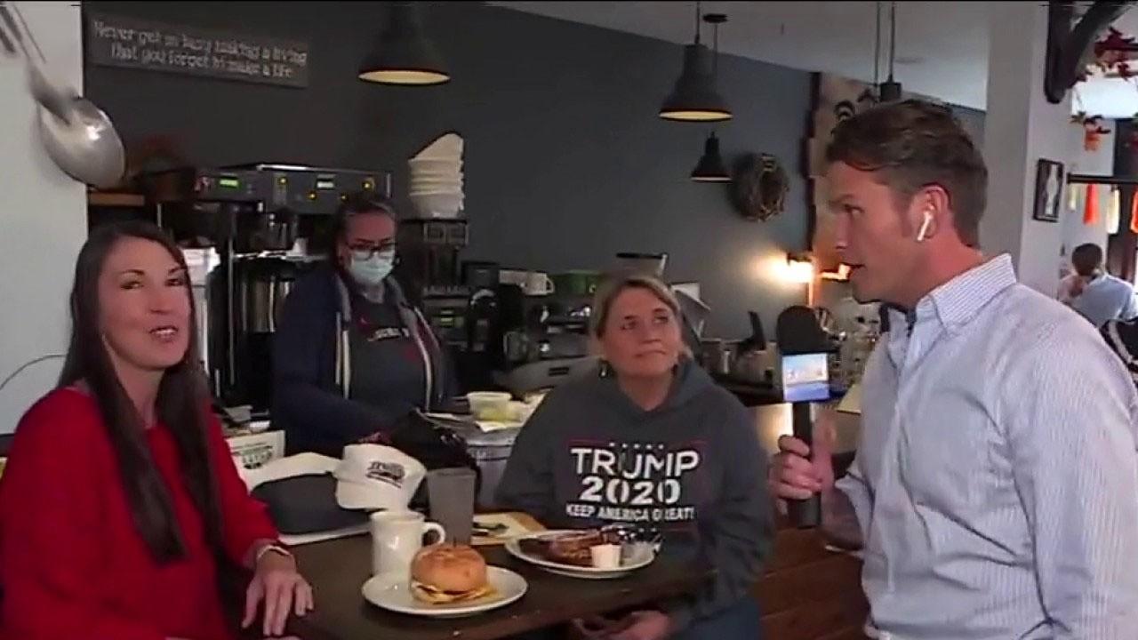 Pete Hegseth, Will Cain talk to voters at the Toast City Diner in Asbury Park, N.J. 